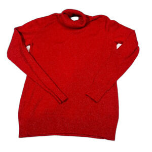 Sparkly Metallic Red Joseph-a Women's Turtle Neck‎ Sweater